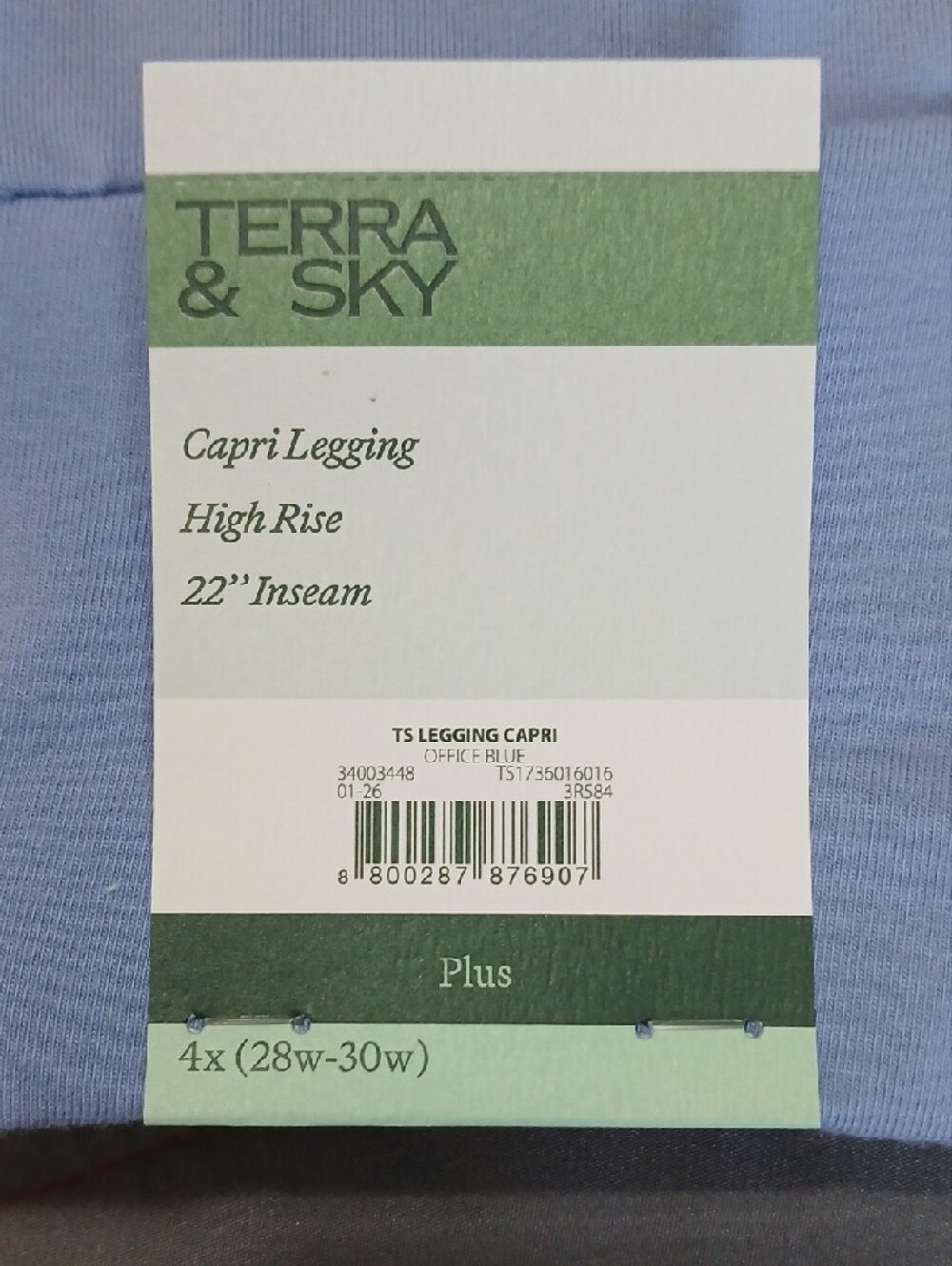 Terra & Sky Women's 4X Plus Size Capri Legging - Picture 2 of 7